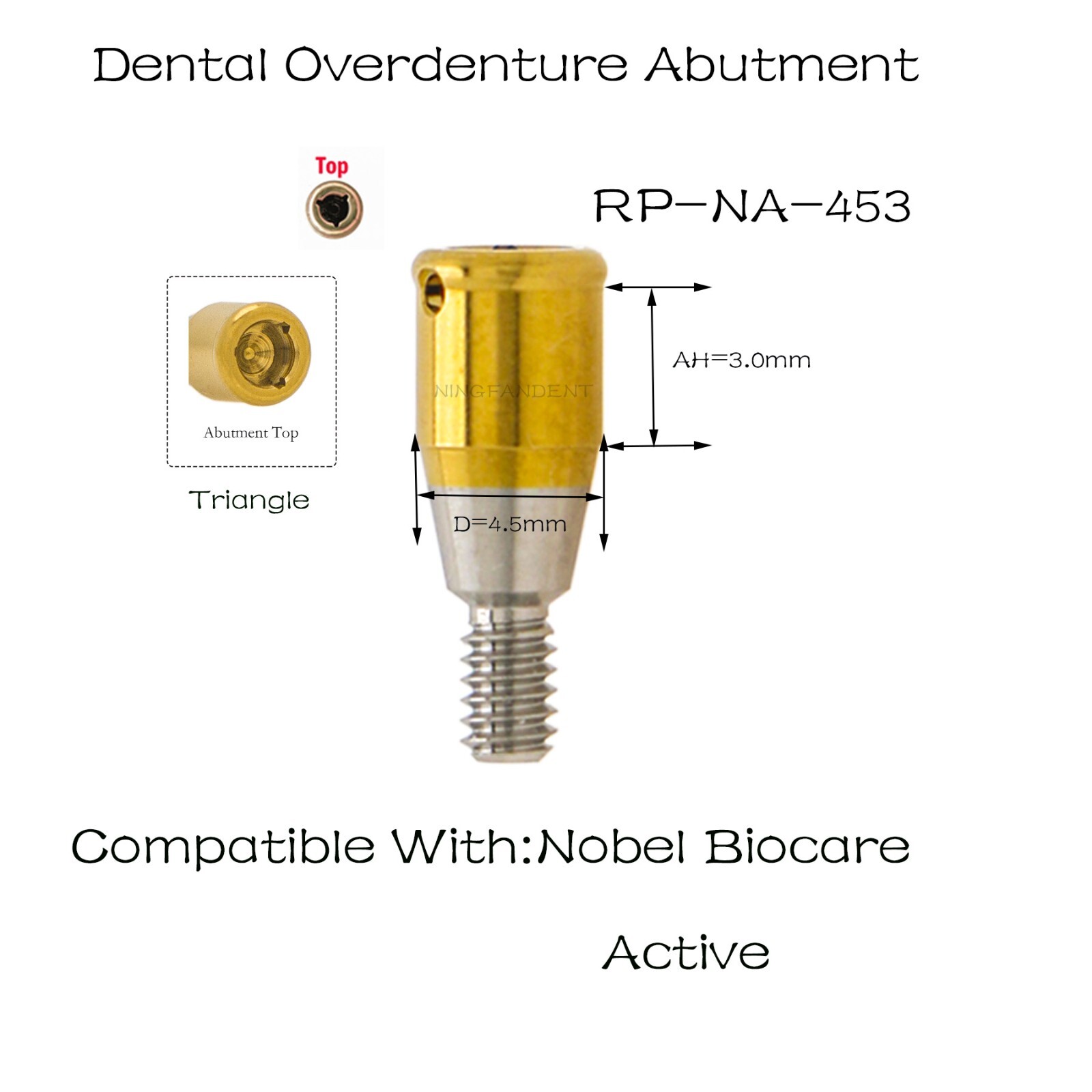 Nobel Biocare Active RP Locator Abutments For 1-5mm GH Conical Connection Ø4.3mm