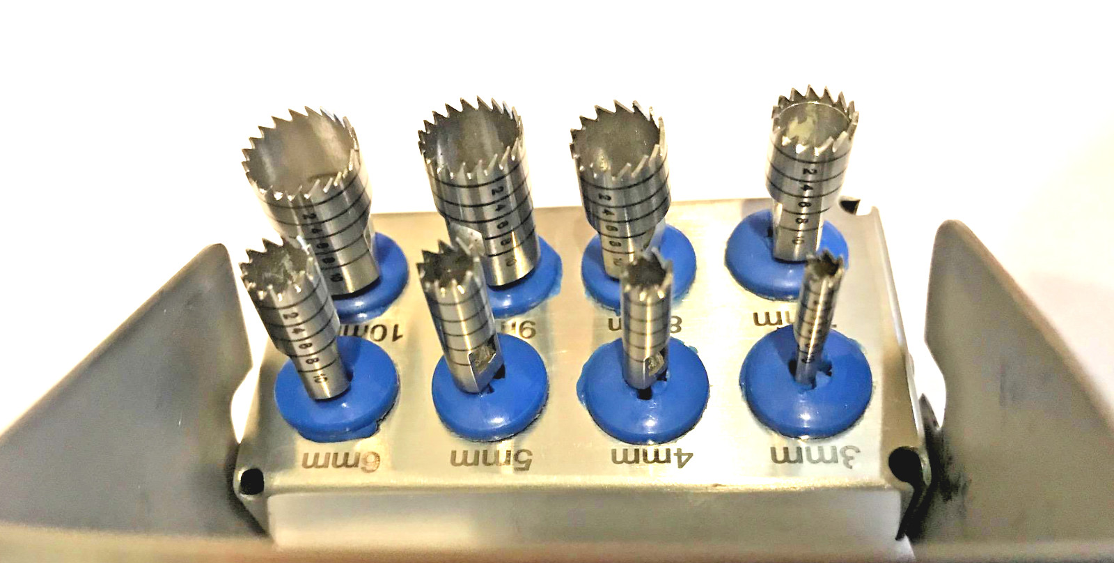Dental Trephine Drill Kit 8 Pcs Surgical Bur Holder Bone Graft Inplant Surgery