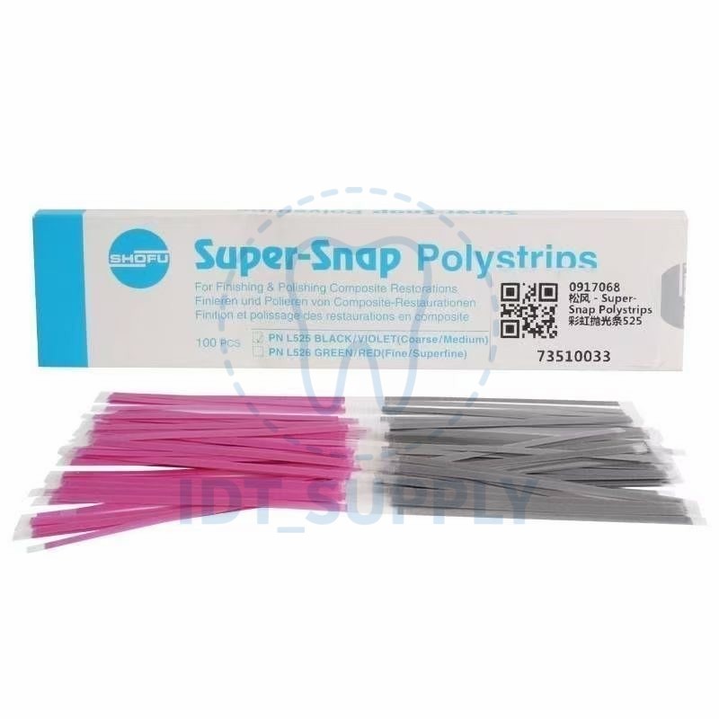 Super-Snap Polystrips 526 Green Red Fine 525 Black Violet Coarse Medium