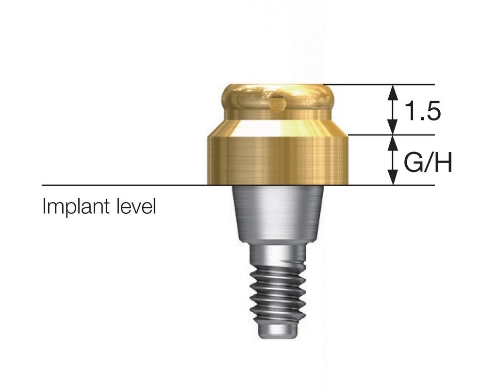 Locator Abutment Tapered Screw-Vent Zimmer MIS Adin Implant Diameter Ø3.5/4.5mm