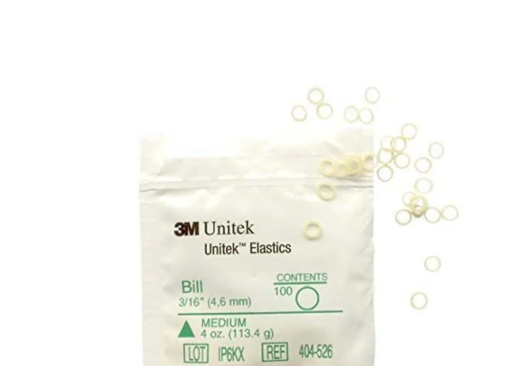 3M Unitek Orthodontic Elastics, Bill 404-526 Medium (Box of 3000)