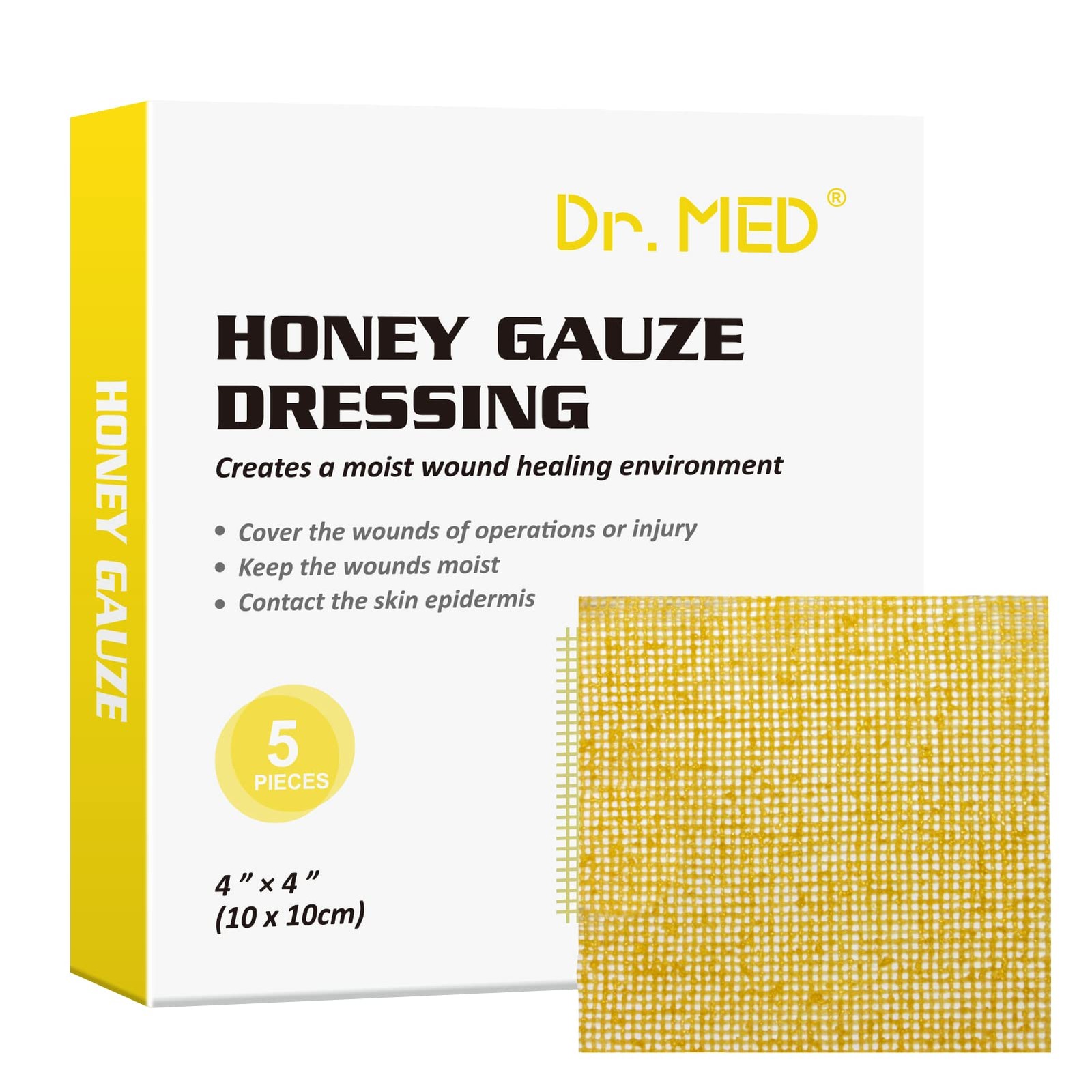 Dr. Med Manuka Honey Gauze Dressing 4″ x – 5 Pcs/Box