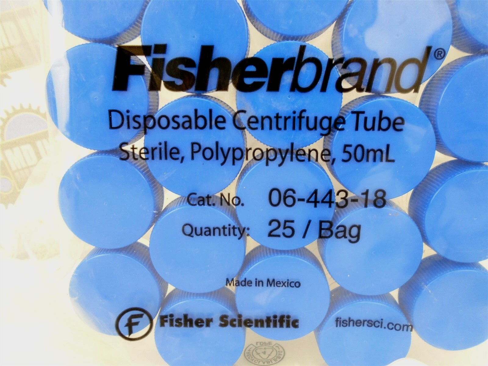 (25) Fisher Scientific Fisherbrand – 06-443-18 – 50mL Sterile CENTERFUGE TUBE