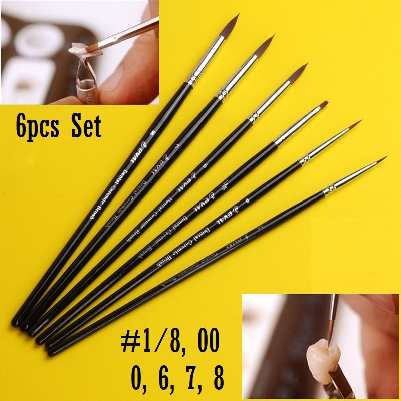1 set Dental Adhesive Porcelain Teeth Brush Pen Composite Resin Shaping Brushes