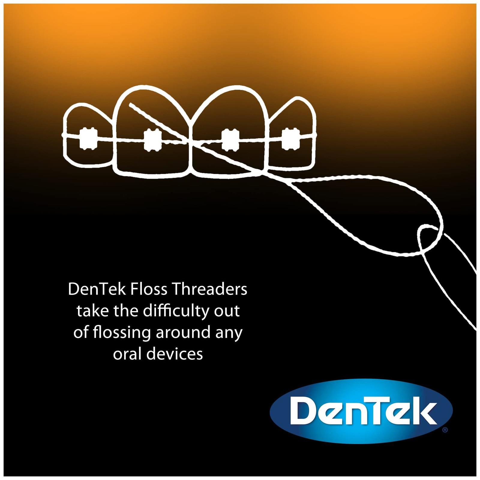 DenTek Floss Threaders for Braces, Bridges & 5 Count (Pack of 60), Blue