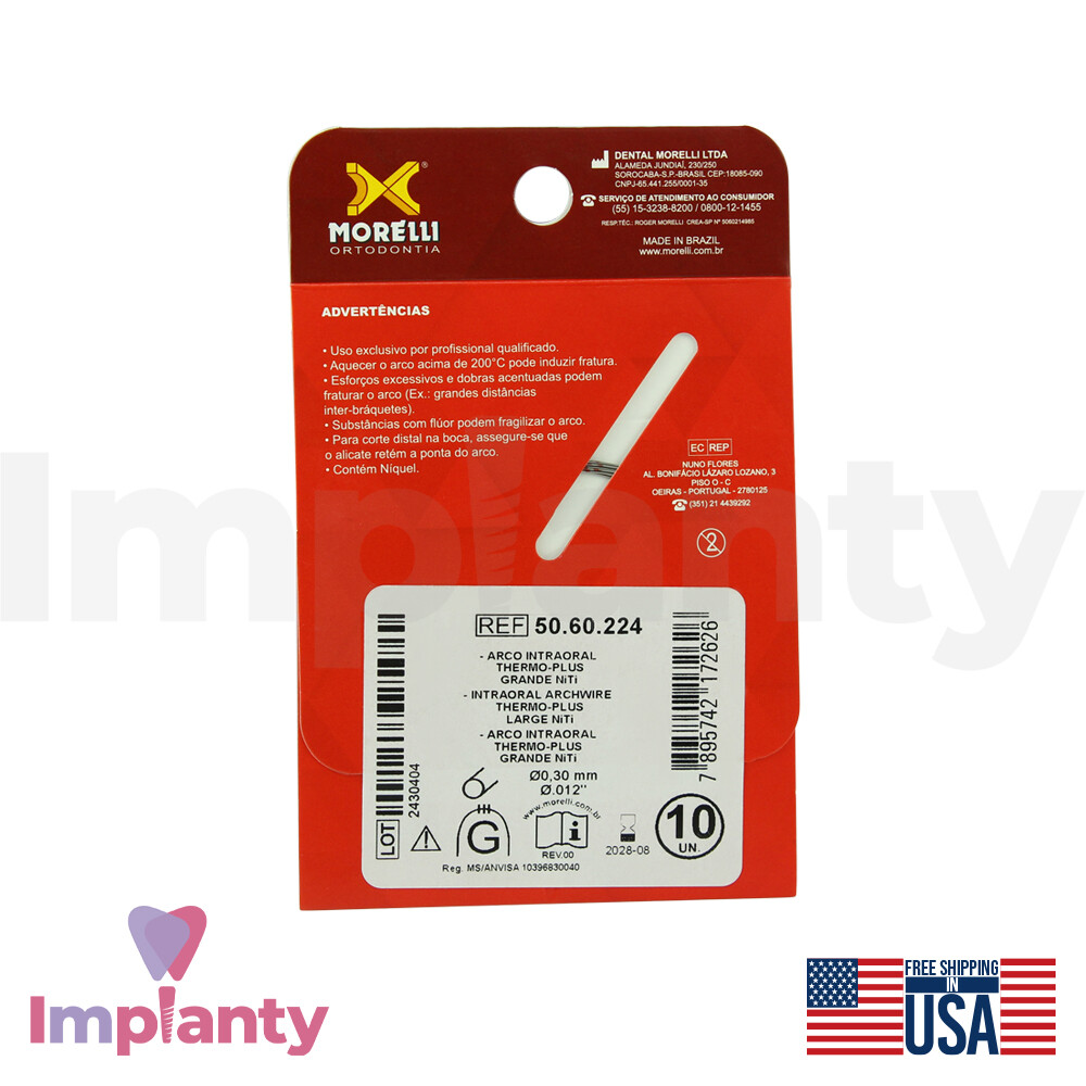 Morelli Orthodontic Alignment NiTi Thermo Plus Intraoral Round Archwire Dental