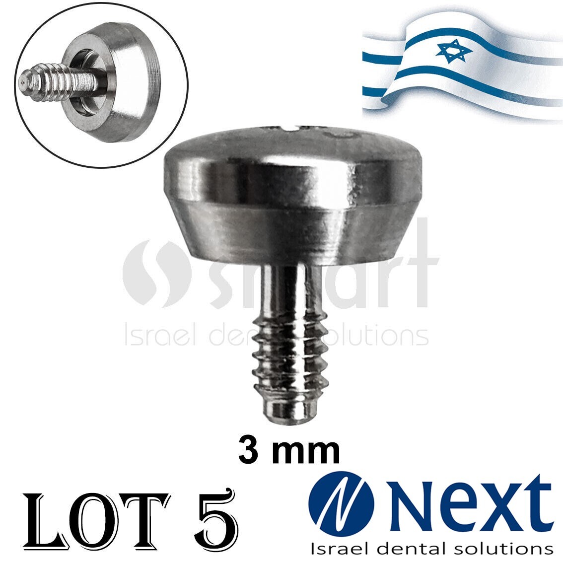 Lot x 5 External Hex Healing cap Abutment D 5 Branemark RP Wide 3 mm