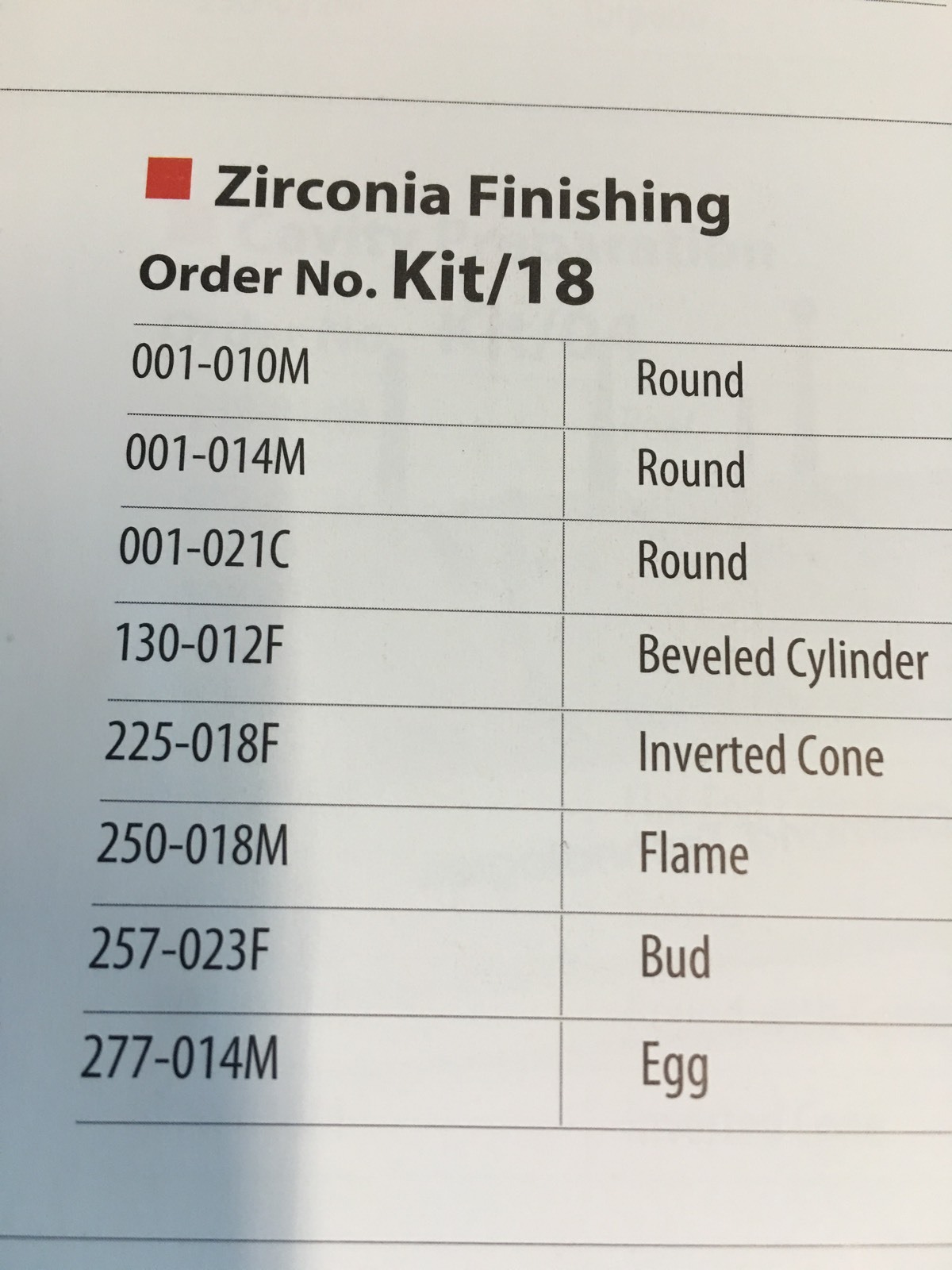 Zirconia Finishing Diamond Burr kit#18mdt 8 burs for High Speed Handpiece