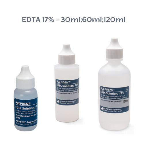 Pulpdent EDTA 17% solution assists in instrumentation of the root canal 1oz-4oz