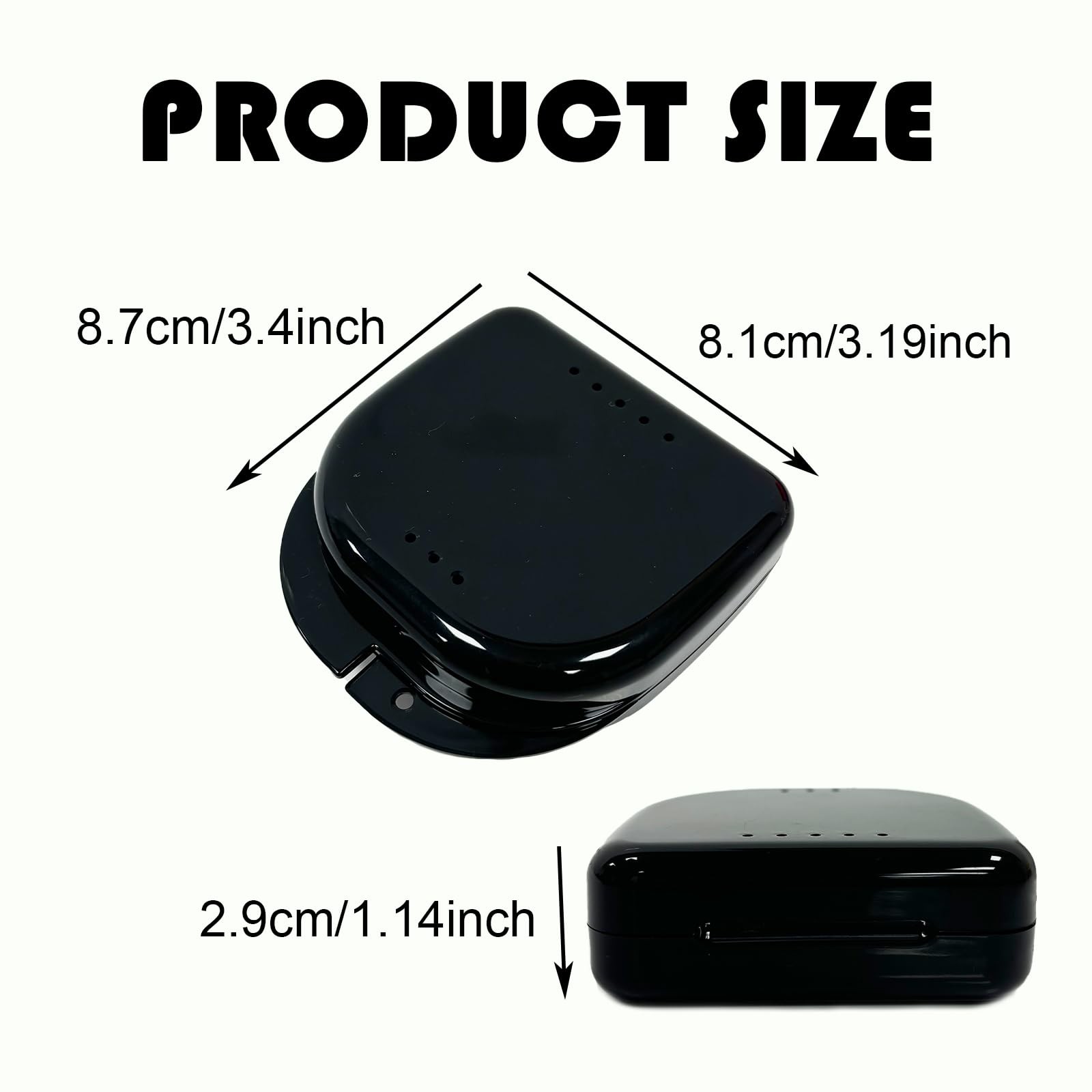 10 Pack Retainer Case,Dental Box 3.4 x 3.19 x 1.14 inches, Black