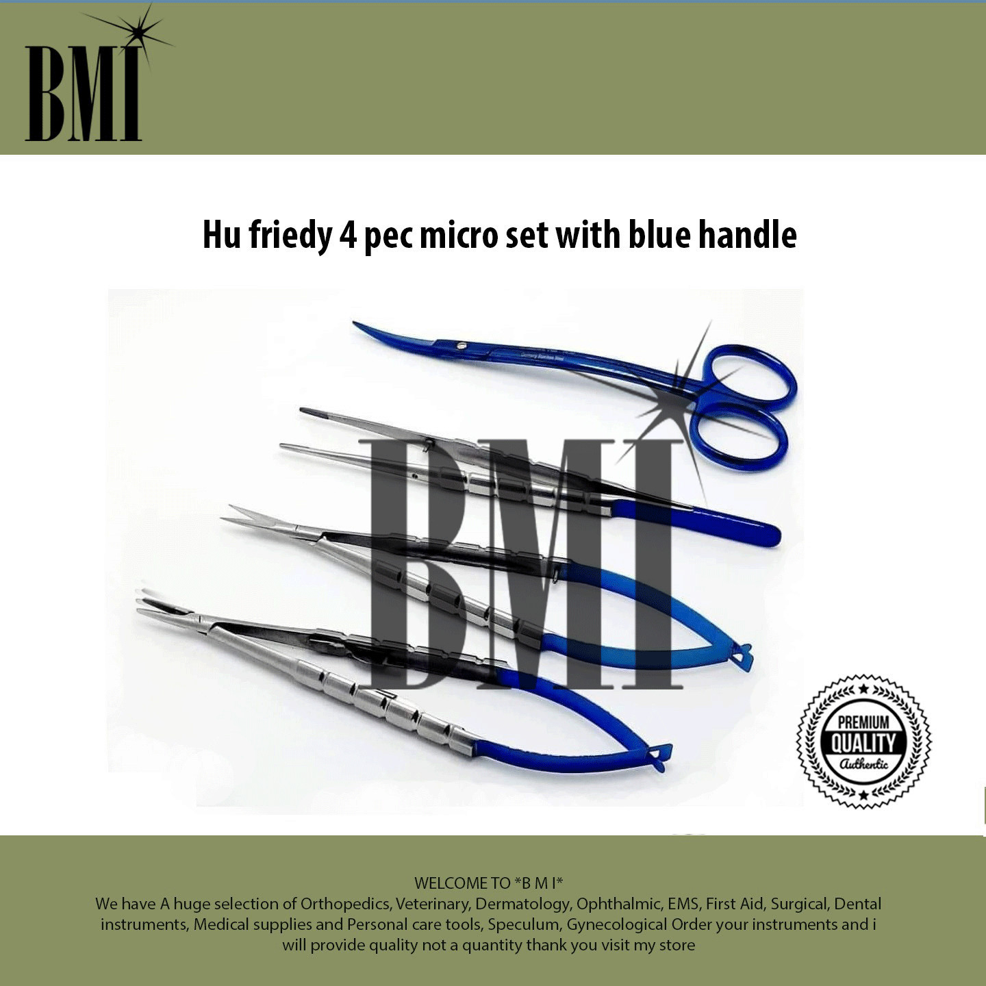 Hu friedy 4 pec micro set with blue handle