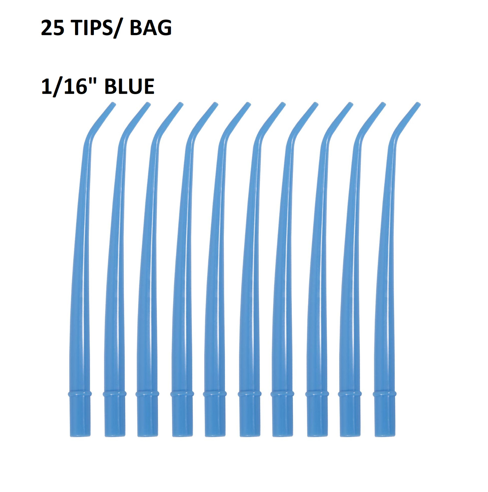 SURGICAL ASPIRATOR SUCTION TIPS – BLUE (25 /PACK) 1/16″ DENTAL