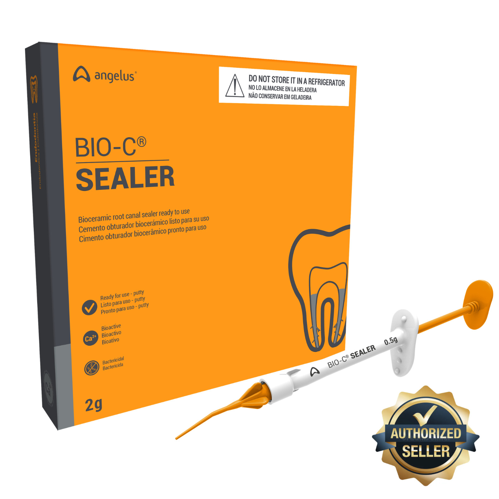 Angelus BIO-C Sealer ION+ Bioceramic Root Canal Sealer 0.5g Syringe 4 Pack #3823