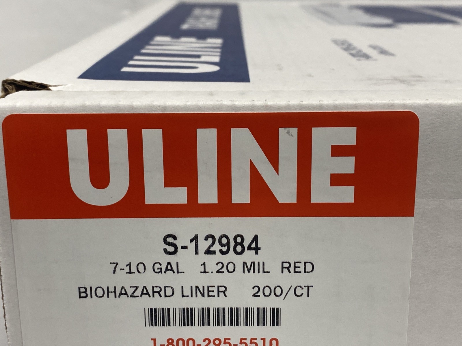 (200) ULINE 7-10 Gallon Biohazard Waste Trash Liners 1.2mil 24×23” Red S-12984