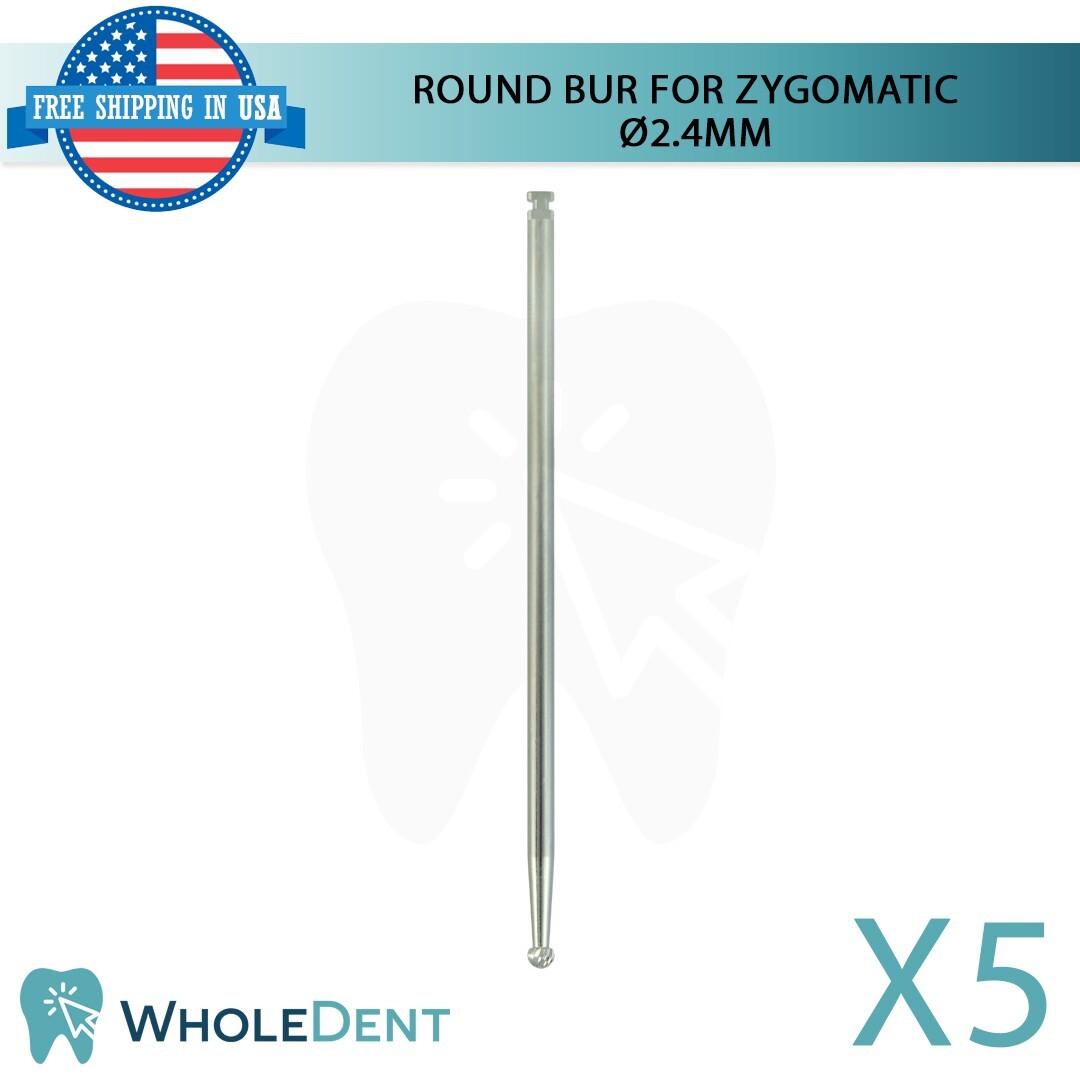 5X Zygomatic Round Ball Bur Ø2.4mm 70mm Length Drill Tool Instrument Dental