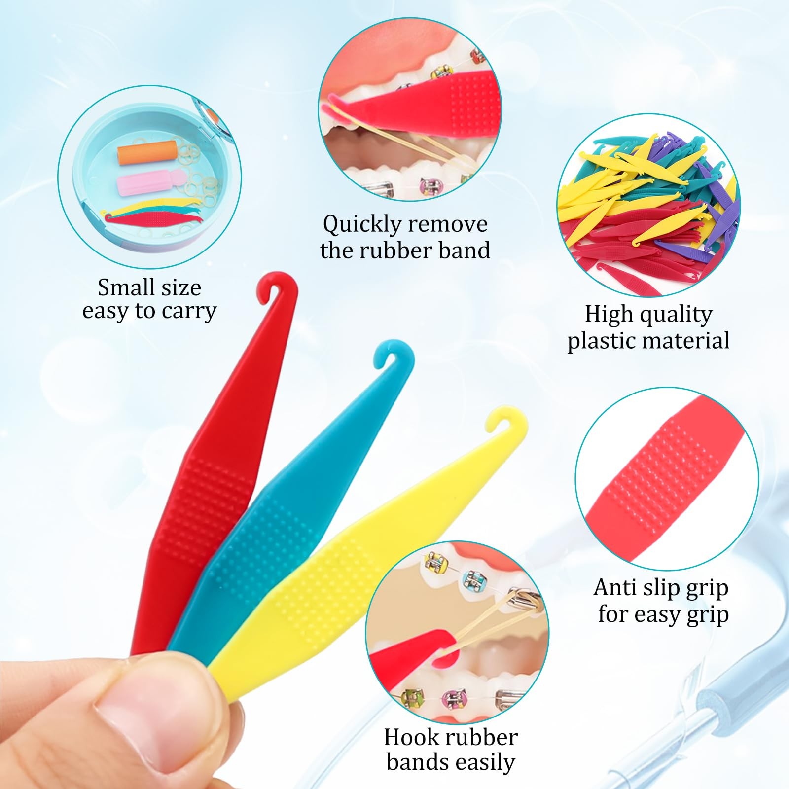 30 Pcs Multicolored Dental Elastic Rubber 30 Count (Pack of 1), Multicolor