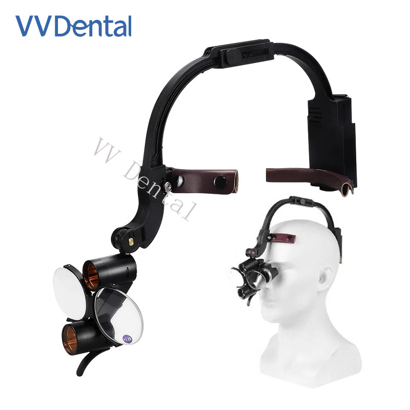 2.5X 3.5X Dentist Loupes Dental Binocular Glass Magnifier with 5W Led Head Light