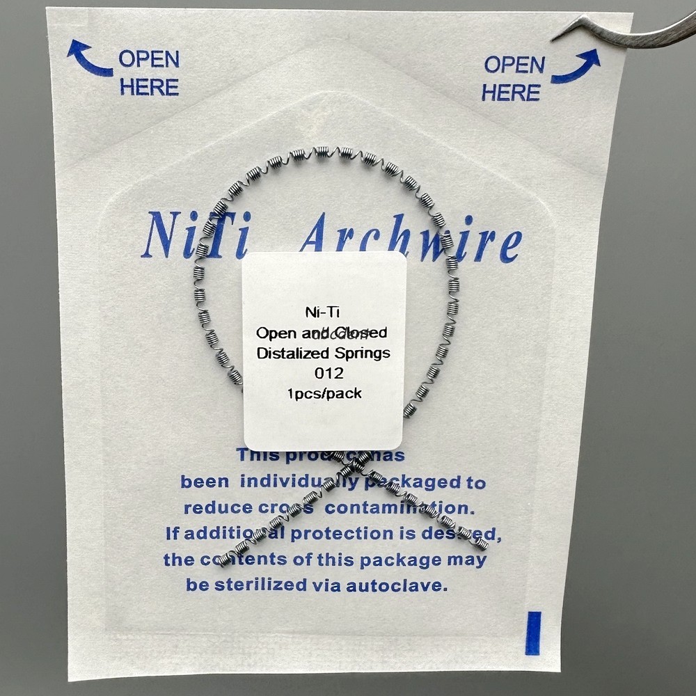 Dental Orthodontic NI-TI Open And Closed Distalized Spring 190mm Oral Materials