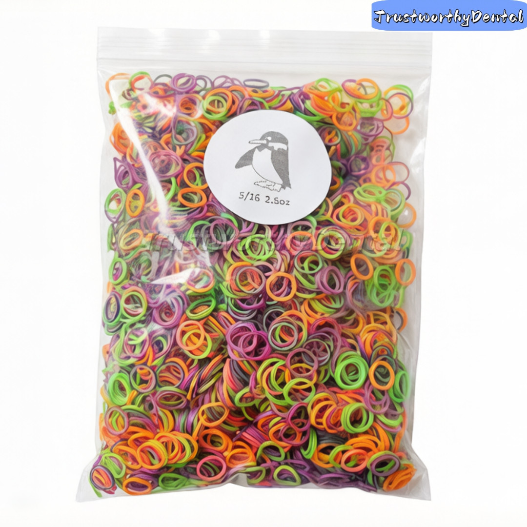 Dental Orthodontic Super Elastics Rubber Bands Ties Colorful 2.5/3.5/4.5/6.5OZ