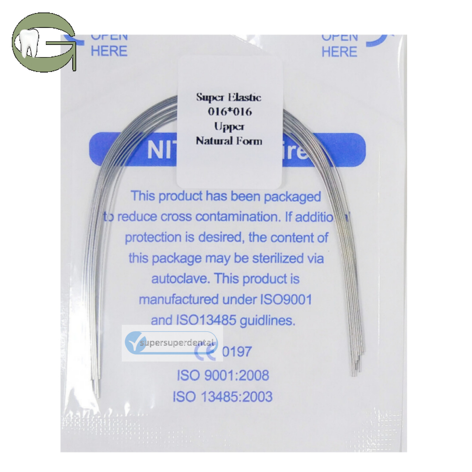 Dental Orthodontic Niti Arch Wire Rectangular Natural Form Super Elastic