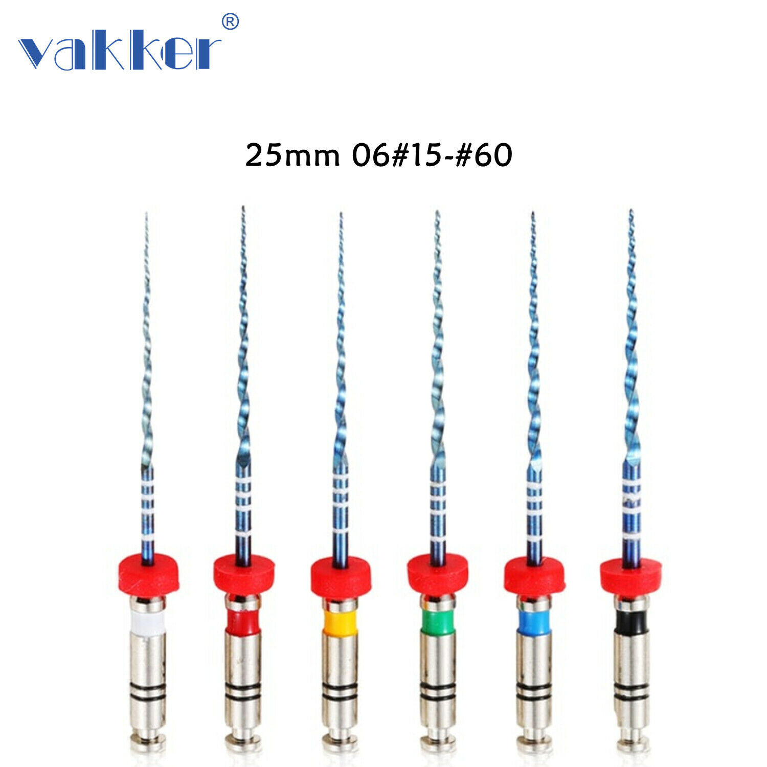 Dental V-Blue NiTi Rotary Endodontic Heat Activated File 25mm 0.06 #15-40