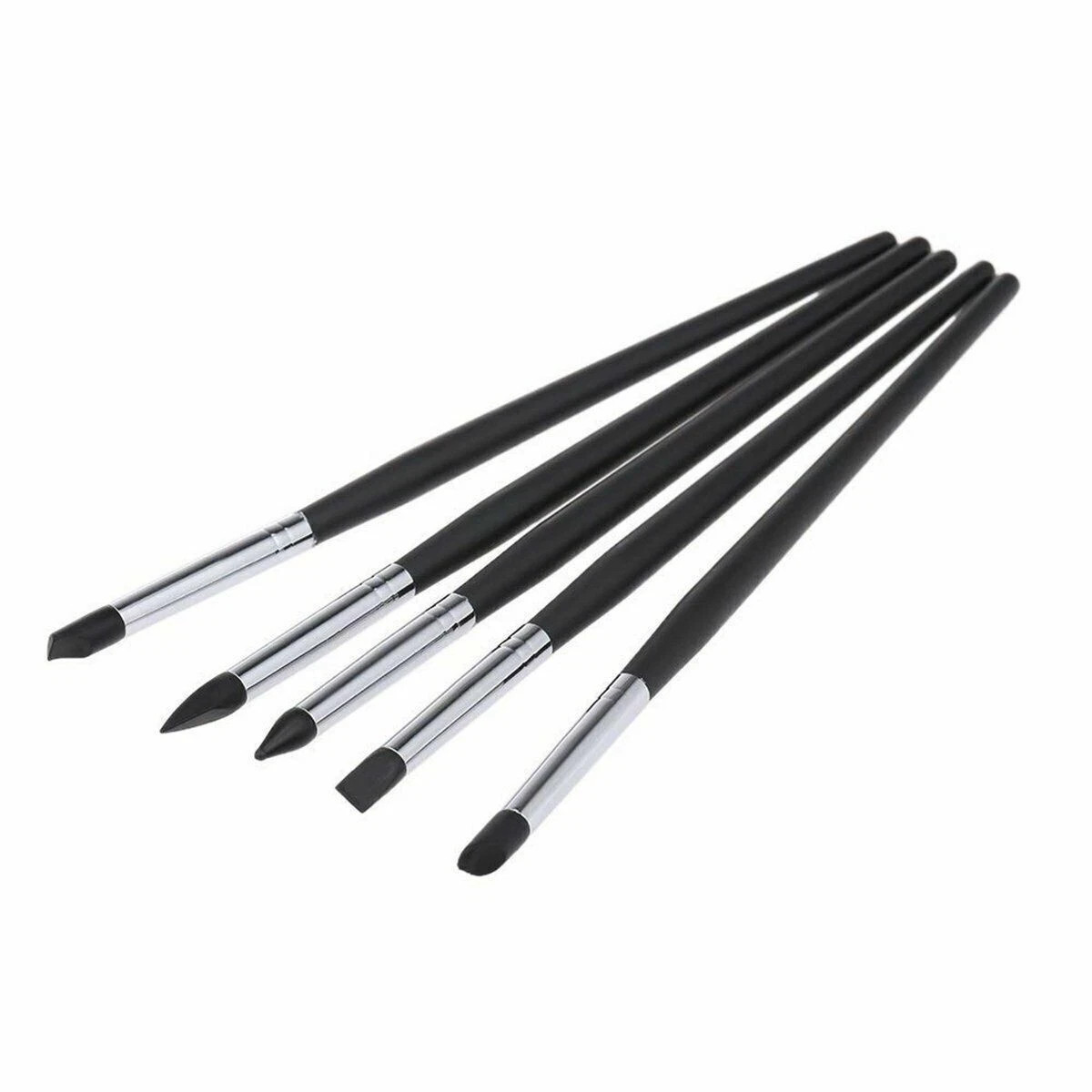 5Pc/Set Dental Composite Silicone Brush Pen Resin Veneer Cement Black/Grey/White