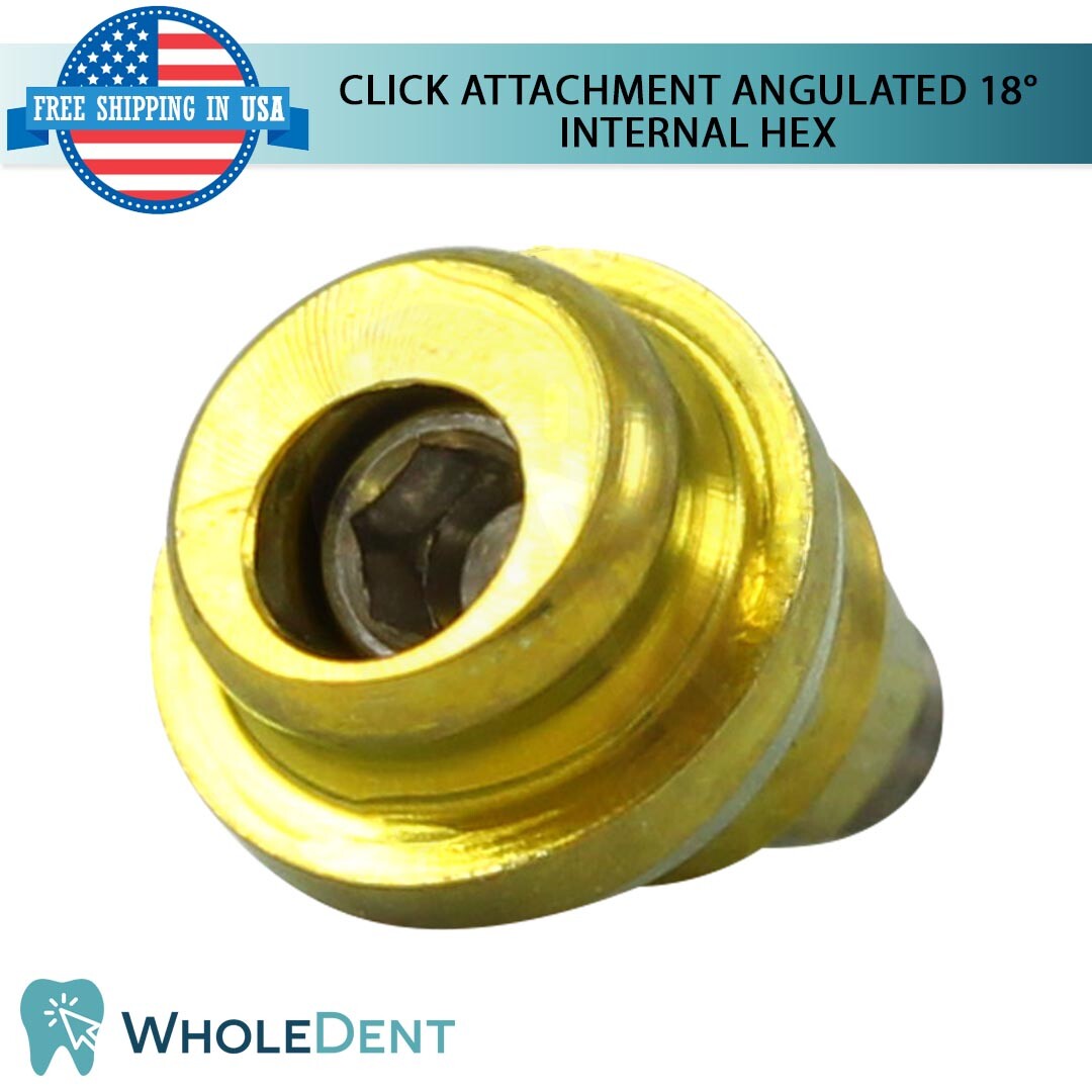 Angulated Click Attachment Extra Soft Silicone Cap 18° Dental Internal Hex