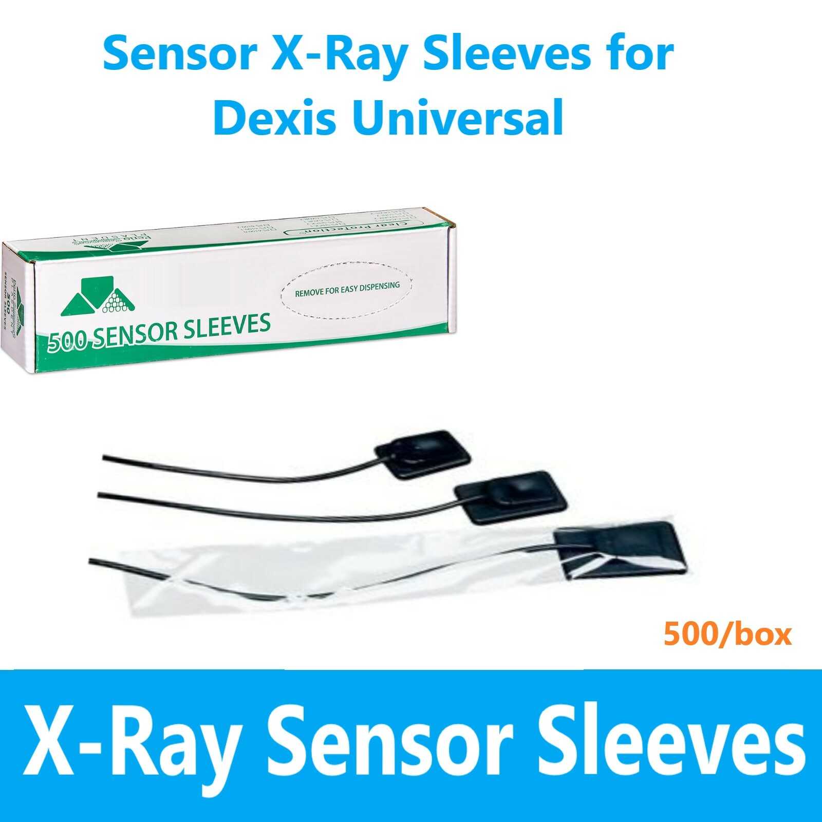 Dental Digital X-Ray Sensor Sleeves for Dexis Universal Sensor Cover, 500/Box
