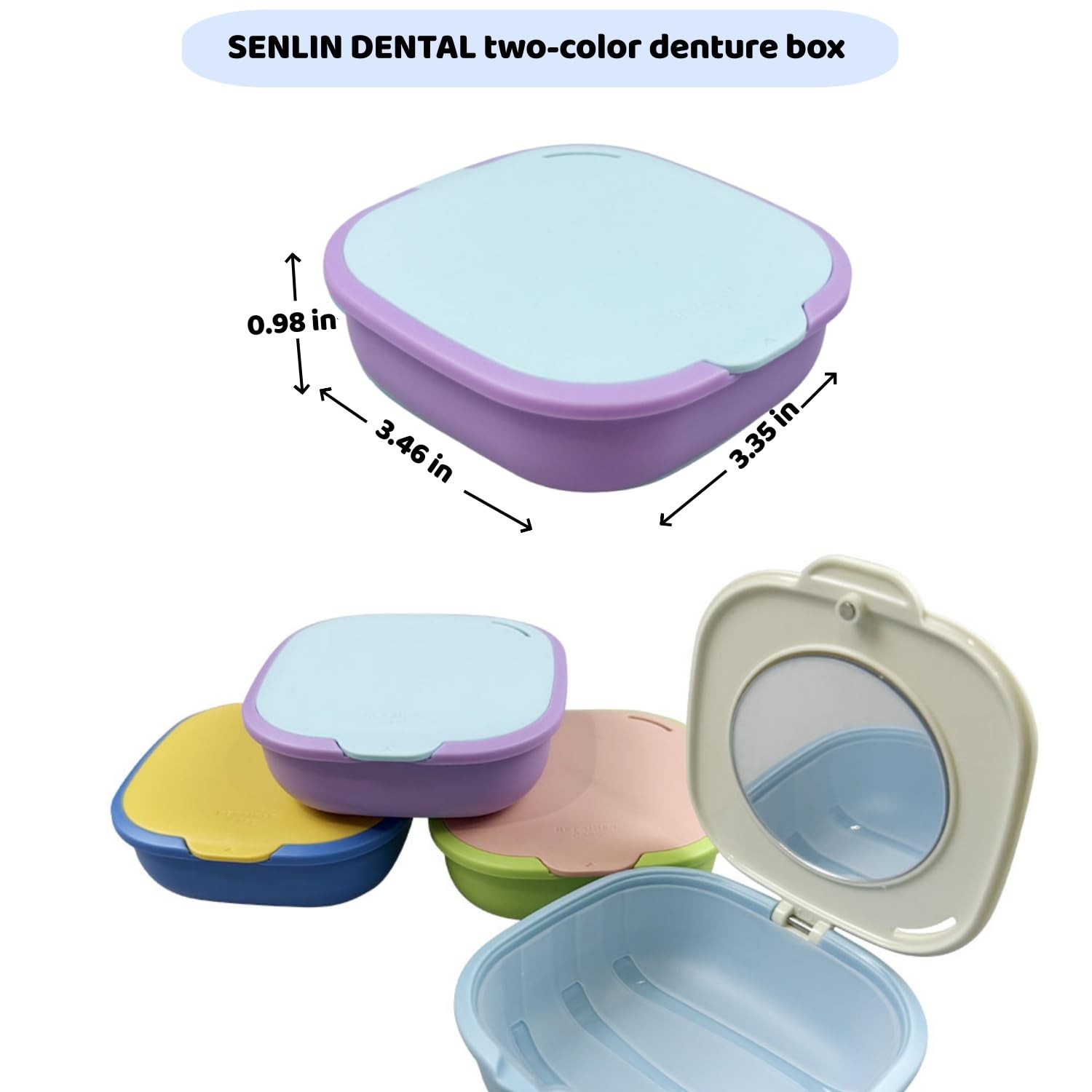 SENLIN DENTAL 2pcs Orthodontic Retainer Case with Mirror Vent Holes, Slim AD