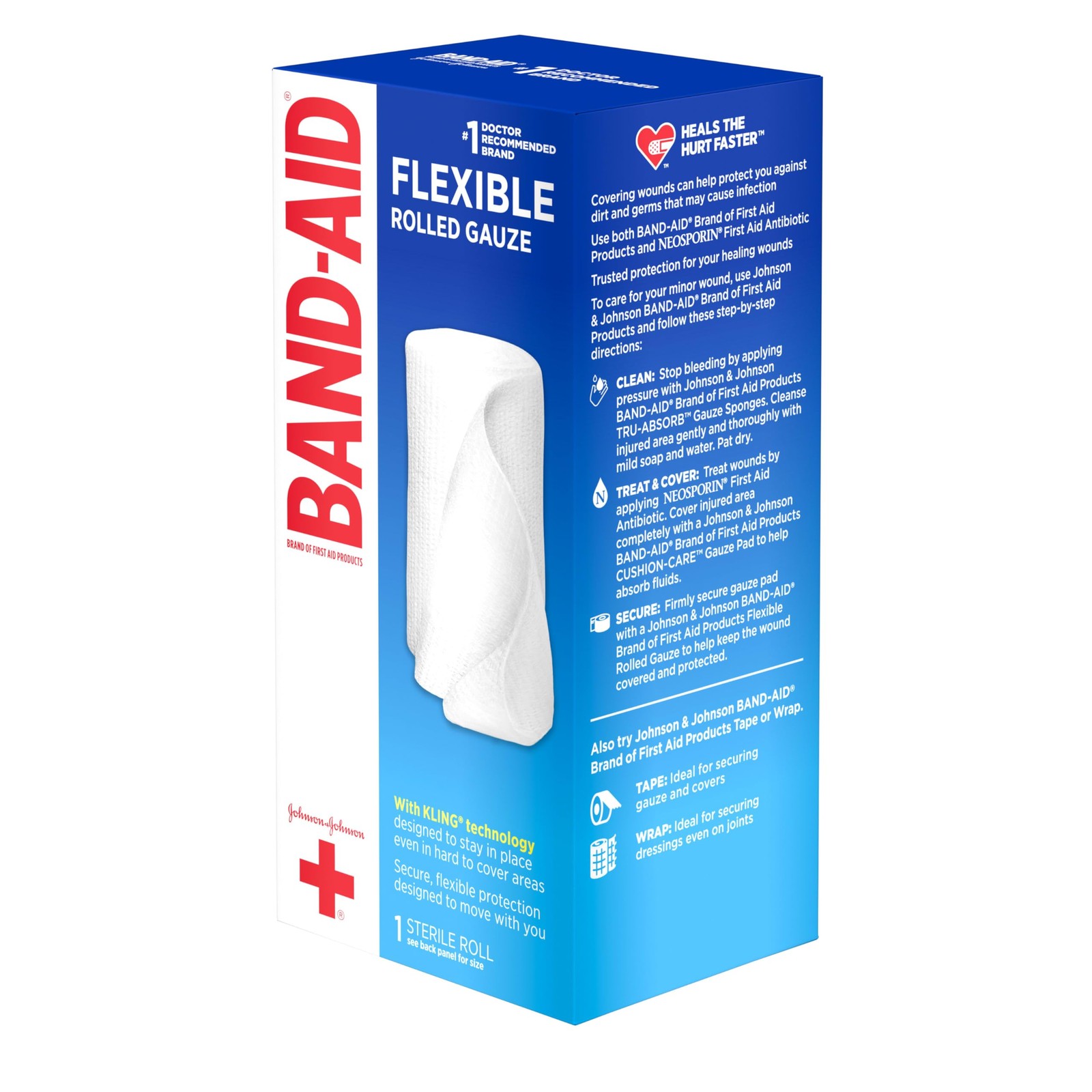 Band Aid Brand of First Products Flexible Rolled Gauze Dressing 3 Pack