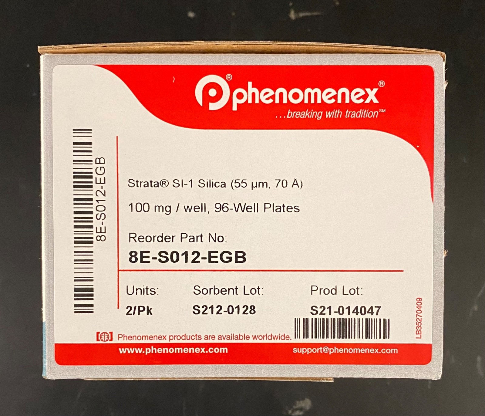Strata SI-1 Silica (55 µm, 70 Å), 100 mg / well, 96-Well Plates, 2/Pk