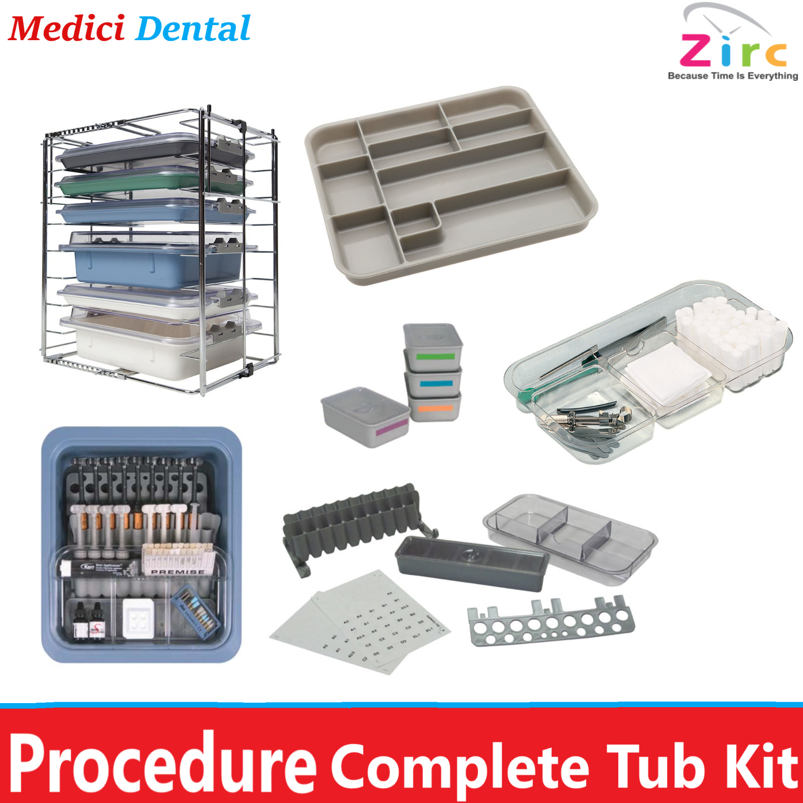 Dental Zirc Procedure Tub, Safe-Loc Tall Tub Cover, Clear, Multi-Mod Tray Racs,