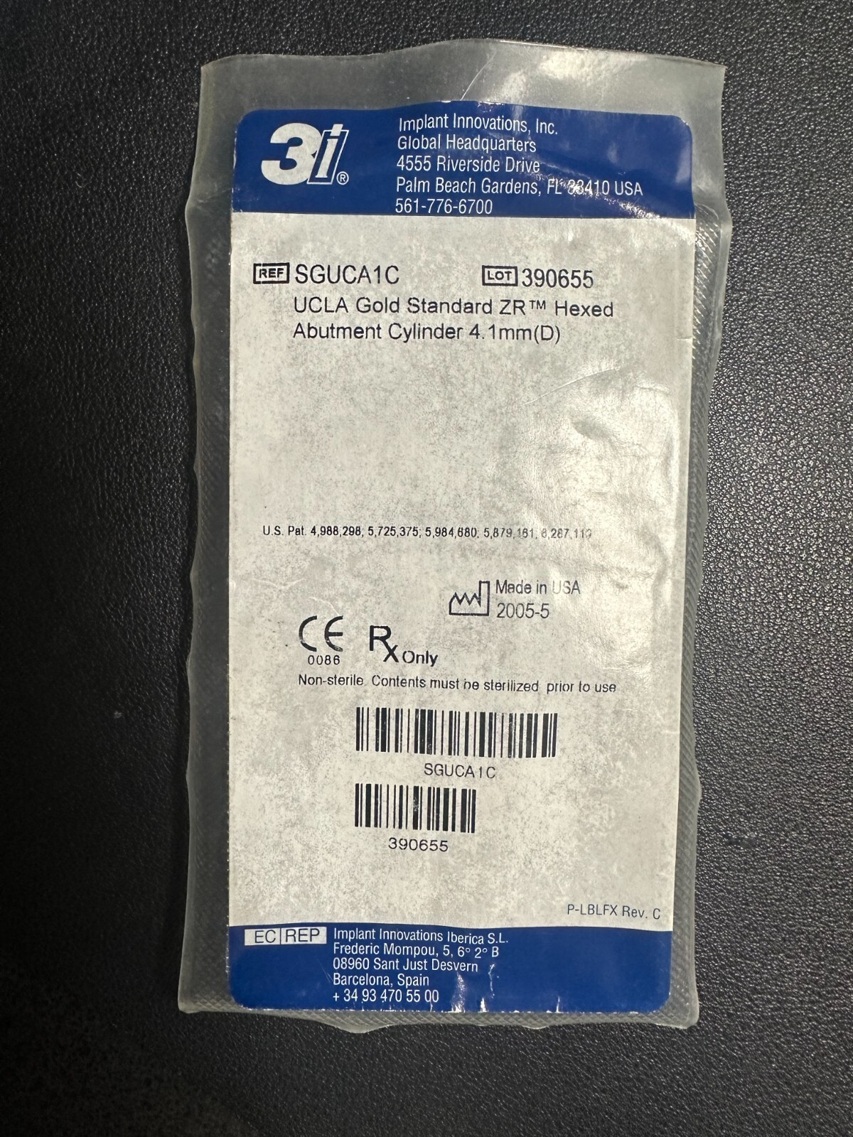 3i UCLA Gold Standard ZR Hexed Abutment Cylinder 4.1mm
