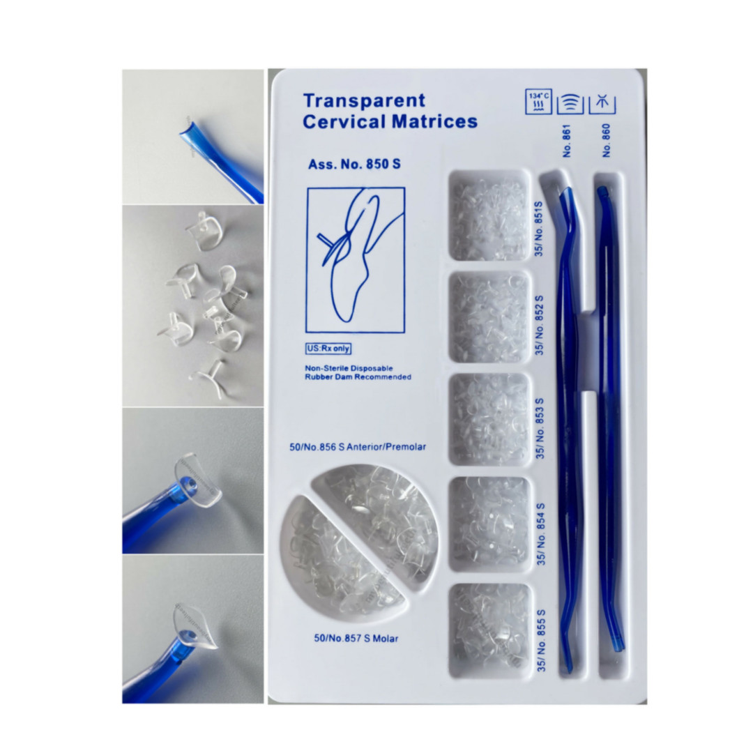 1xDental Transparent Cervical Matrices Composite Gingival Retractor Clear Matrix
