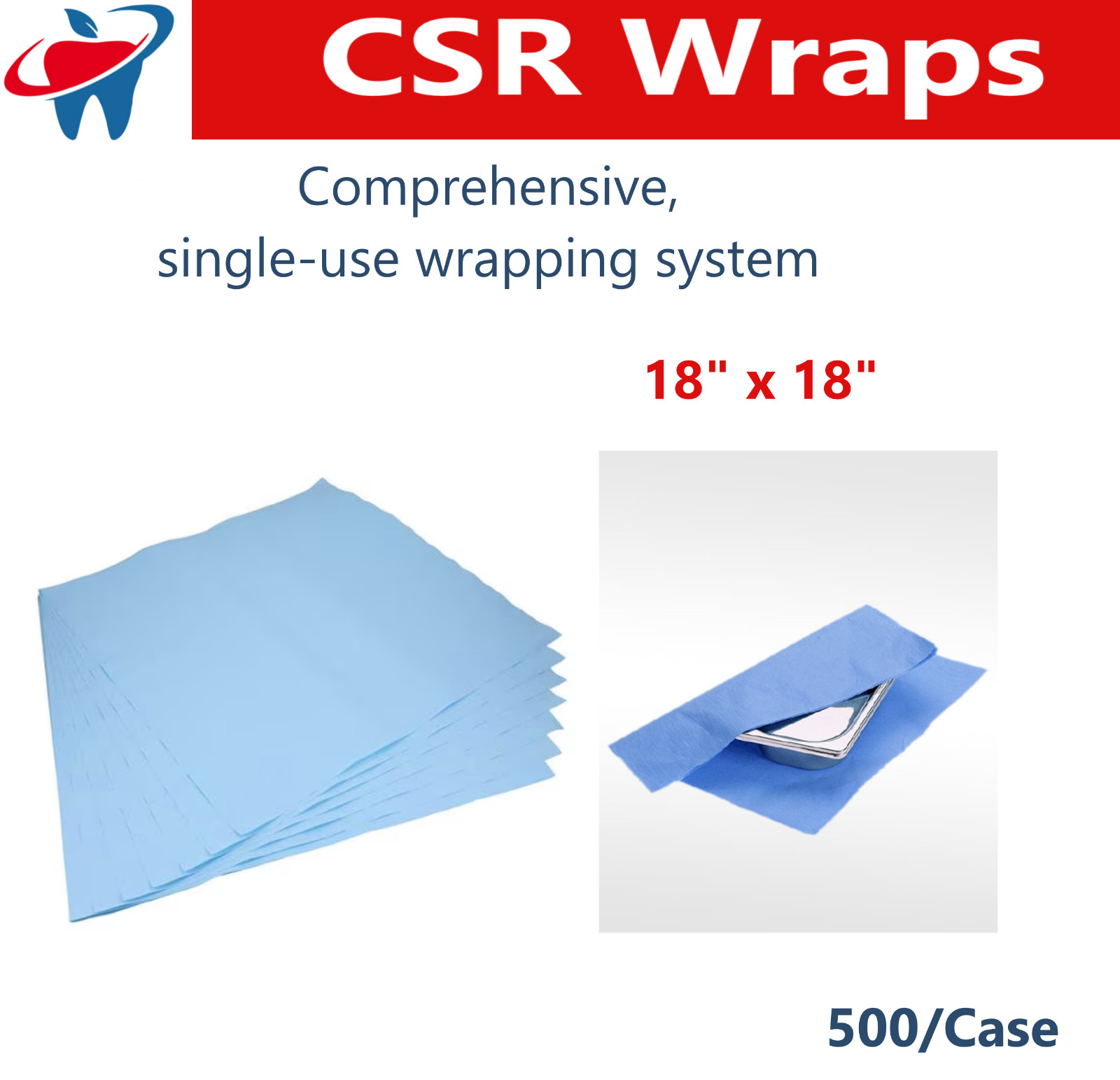 CSR Wrap Dynarex Sterilization Wrap 30 x 30, 20 x 20, 24 x 24 -Up to 500/Case