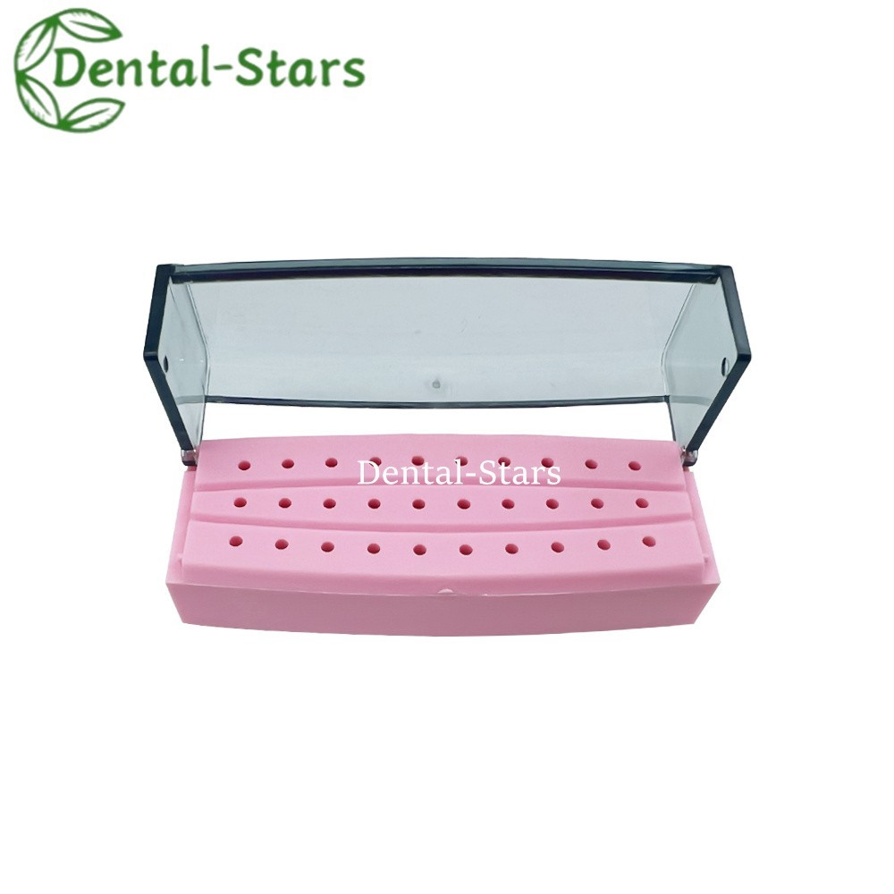 30 Holes Dental Plastic Bur Holder Endo File Block Disinfection Box Autoclave