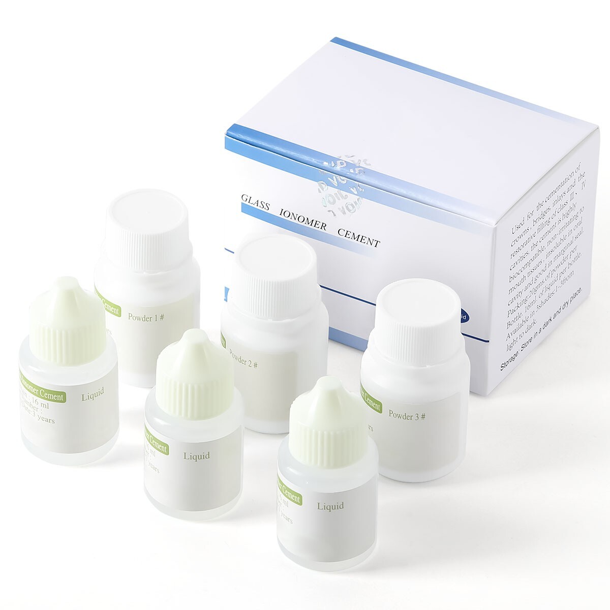 Dental Cement Glass Lonomer Radiopaque Luting & Lining Cement Liquid Powder US