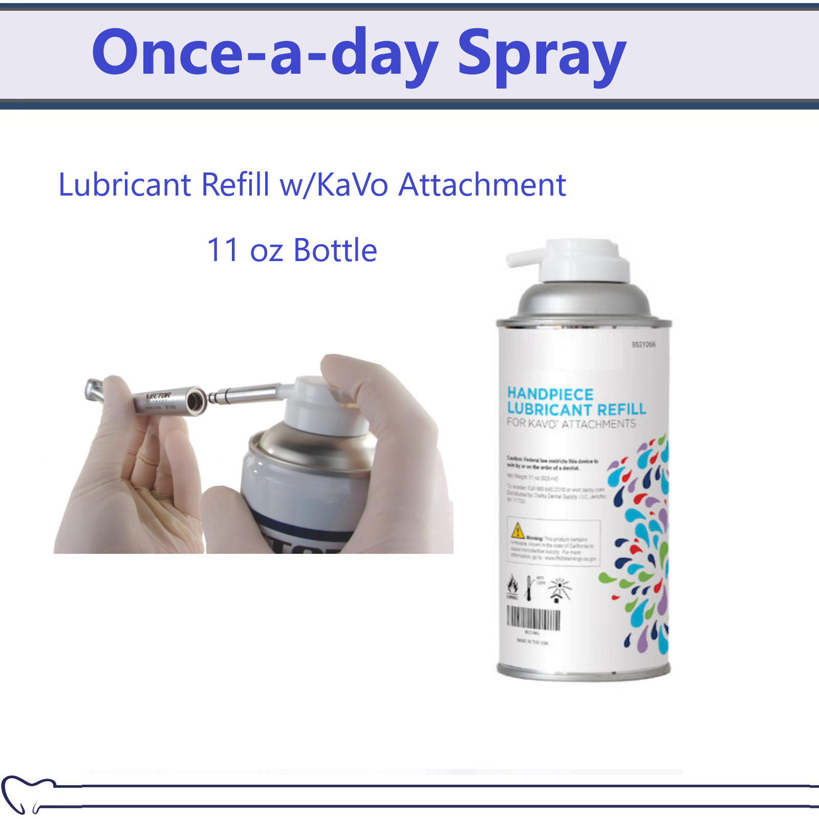 2/Pack Dental Lubricant Refill w/KaVo Attachment mineral-based once-a-day Spray