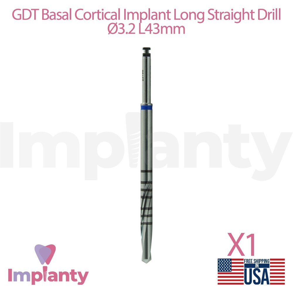 GDT Basal Fixture Long Straight Drill Cortical Ø3.2 L43mm Dental Instruments