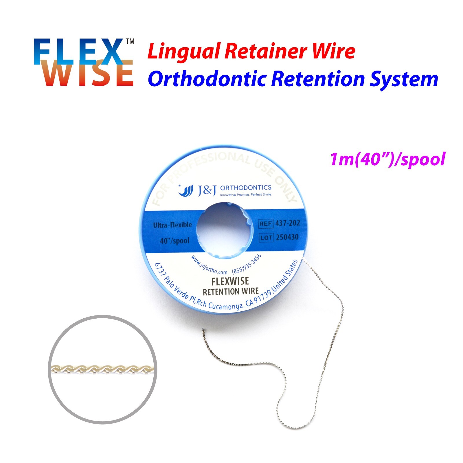 J&J FlexWise™ Orthodontic Stainless Steel Lingual Retainer Retention Wire 40″