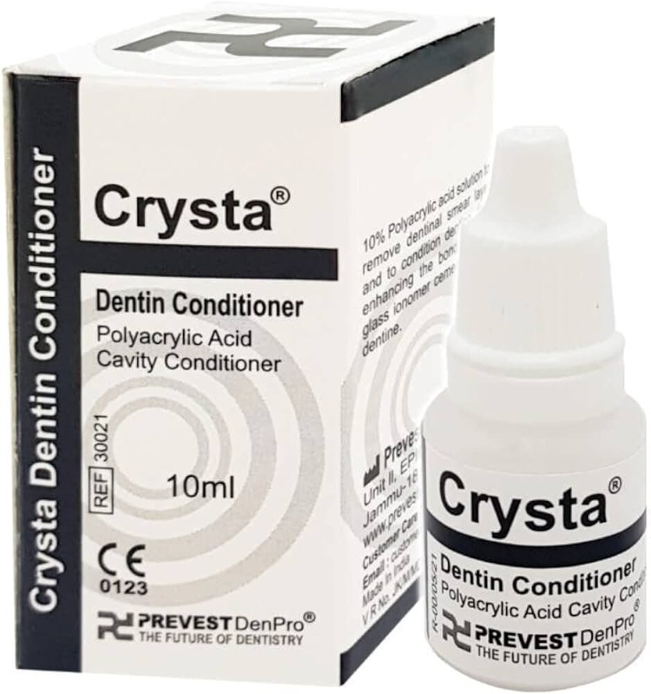 Dental CRYSTA Polyacrylic Asid Cavity Dentine Conditioner 10ml Pack (Free Ship)