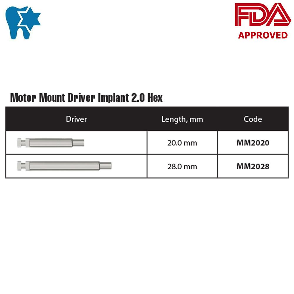 1x DSI Motor Mount Handpiece Driver For Slim Narrow Implant 3.00 Int Hex 2.0