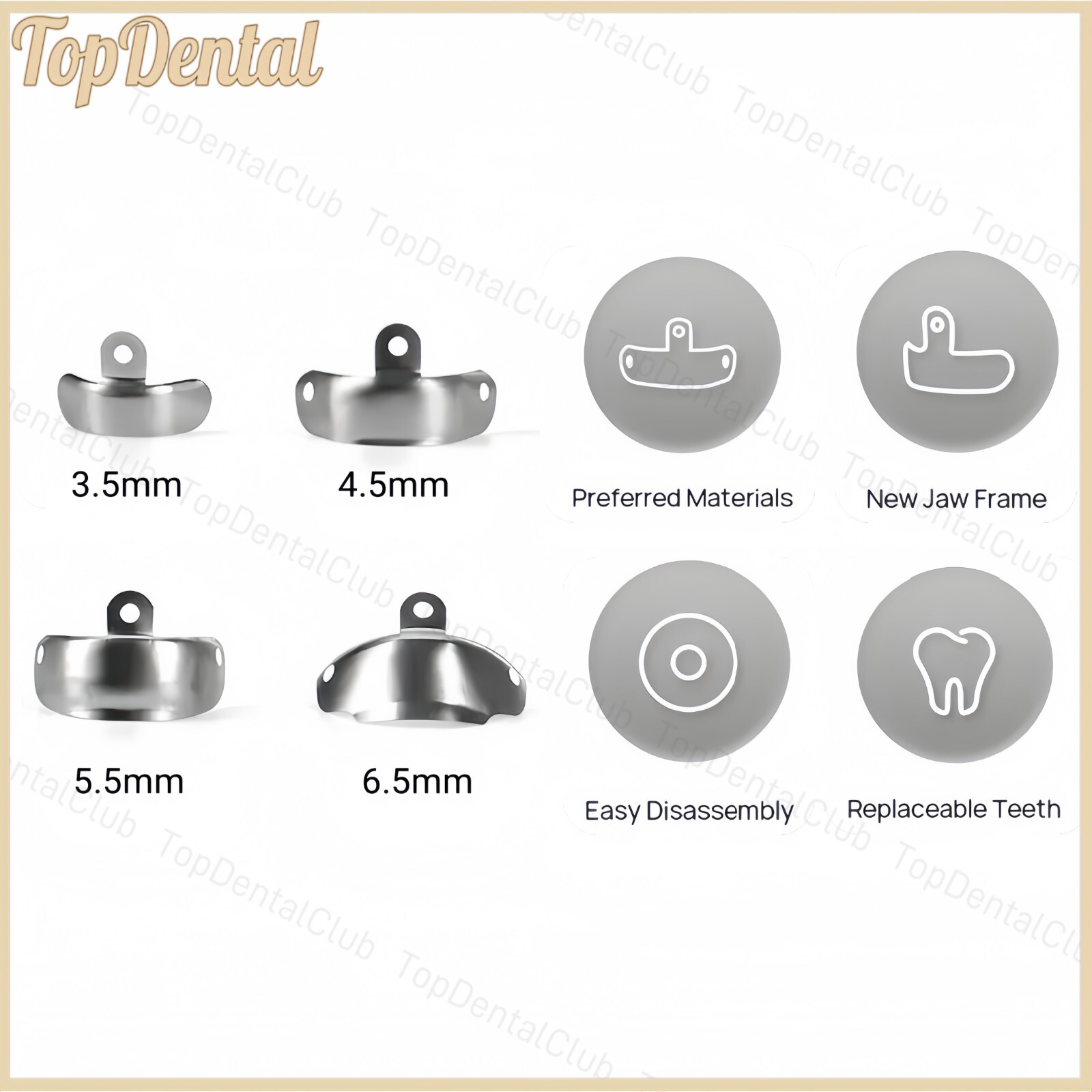 4 Size Dental Matrix Bands Titanium Sectional Contoured Clamp Rings Matrices