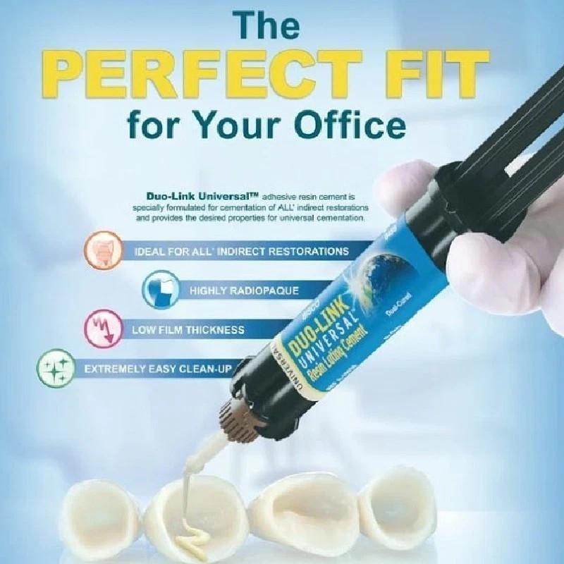 Dental DUO LINK Luting Cement 8gm SyrUNIVERSAL Dual Cured Automix Resin FREE SHI