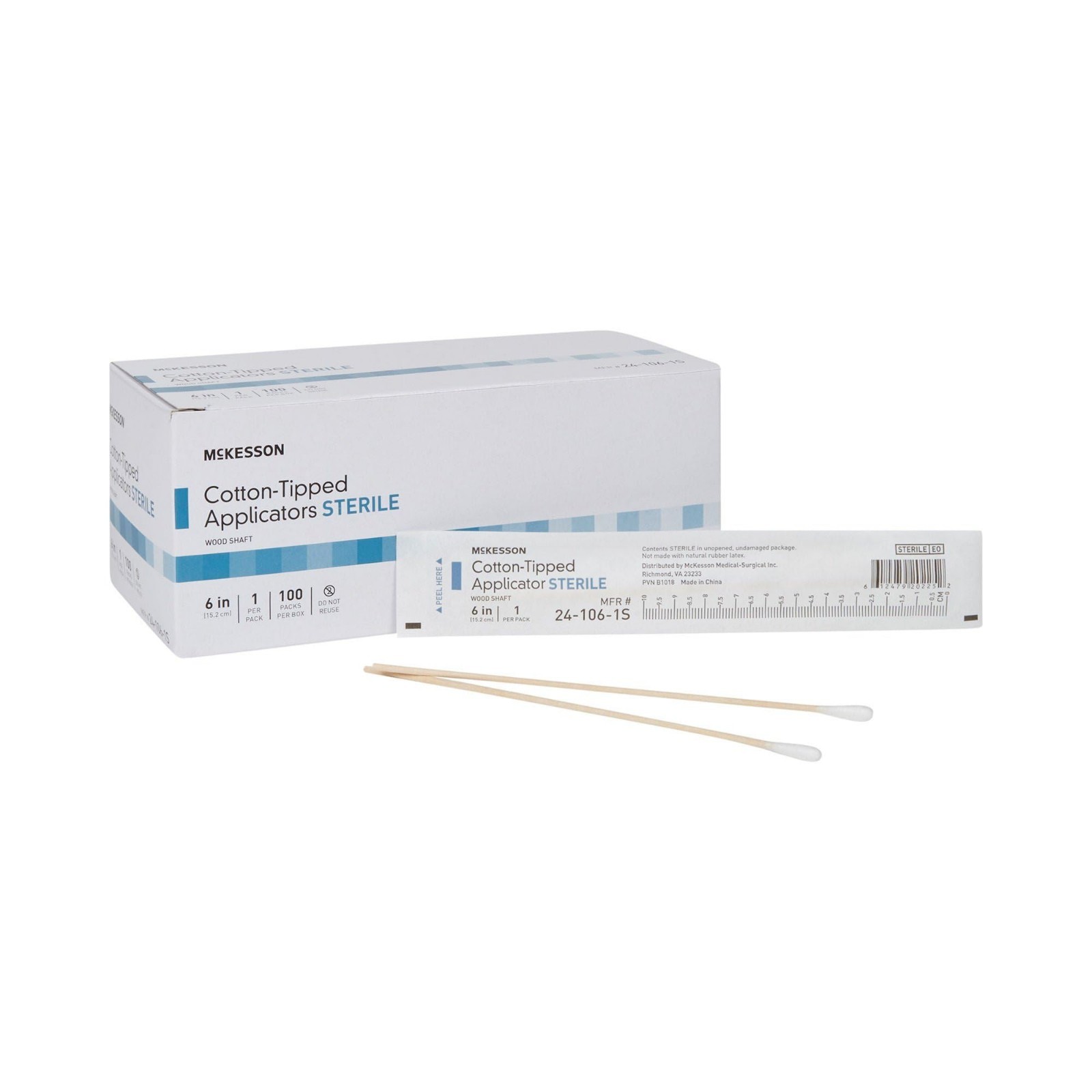 Cotton Tipped Applicators, 6″ Wood Shaft, Individually Wrapped, 1000 Count