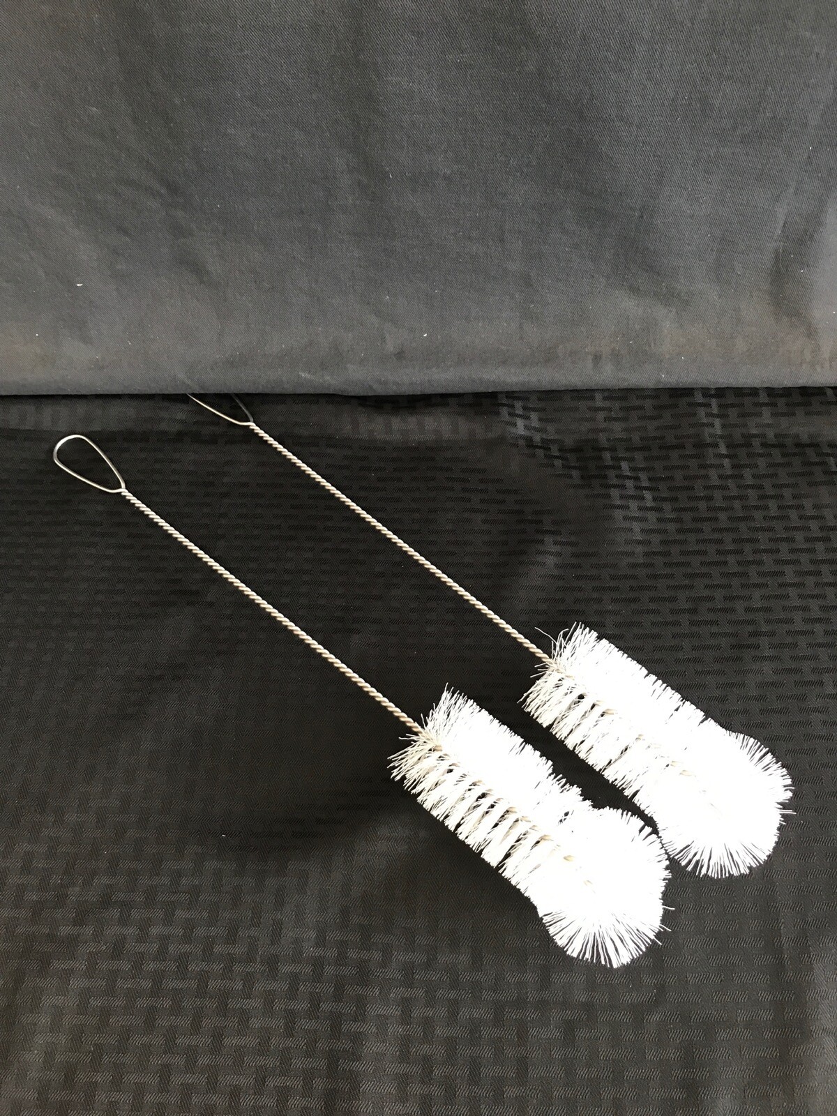 (2) Lab Metal 2-1/2” OD Nylon Natural Wire Test Flask Bottle Cylinder Brush 20”
