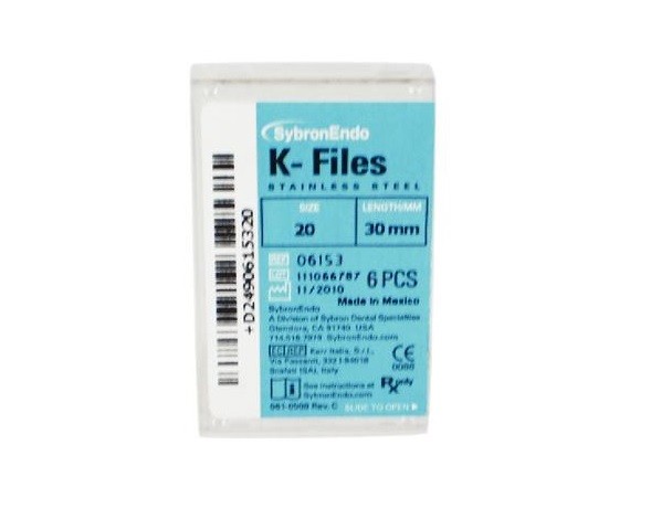 Kerr Sybron Endo Dental 30mm Stainless Steel K-files 6-file per box all size
