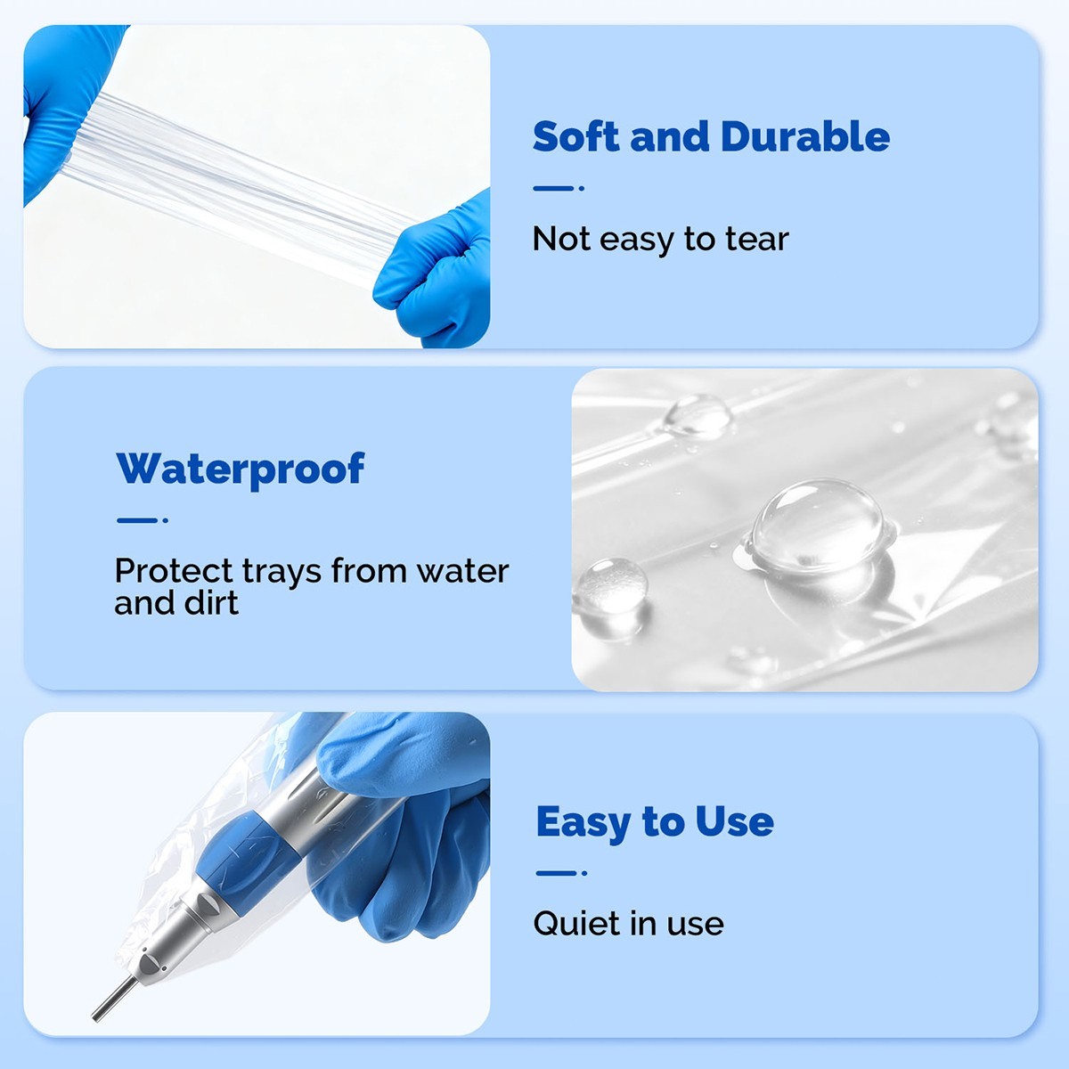 500Pcs Disposable Dental Low &High Speed Handpiece Sleeves Clear Plastic Cover