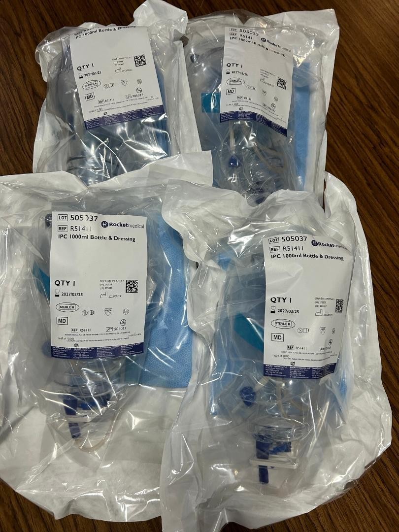 4 Pack Rocket Medical IPC 1000ml Bottle & Dressing Pack R51411