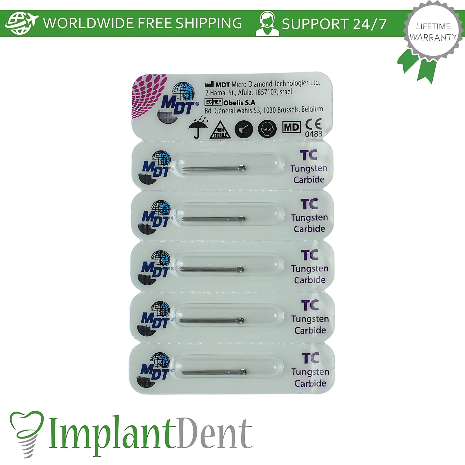 MDT Dental Round FG Carbide Burs Caries Removal Cavity Preparation Endo
